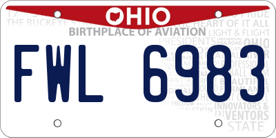 OH license plate FWL6983
