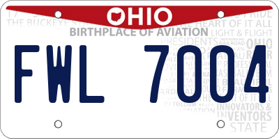 OH license plate FWL7004