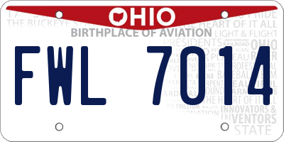 OH license plate FWL7014