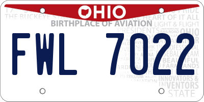 OH license plate FWL7022