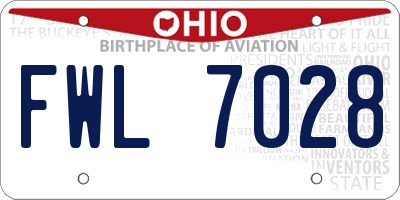 OH license plate FWL7028