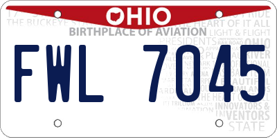 OH license plate FWL7045