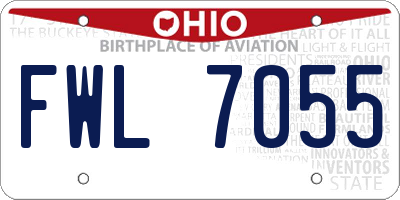 OH license plate FWL7055