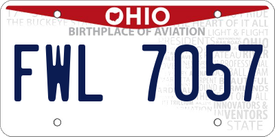 OH license plate FWL7057