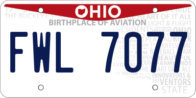 OH license plate FWL7077