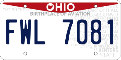 OH license plate FWL7081