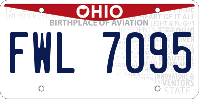 OH license plate FWL7095