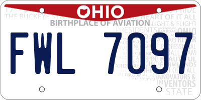OH license plate FWL7097