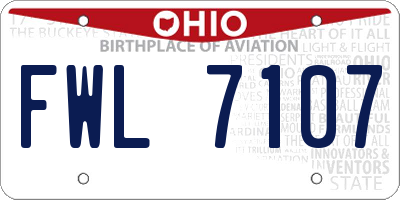 OH license plate FWL7107