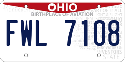 OH license plate FWL7108
