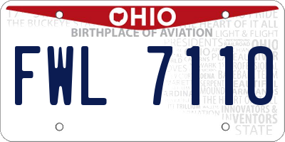 OH license plate FWL7110