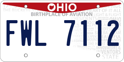 OH license plate FWL7112