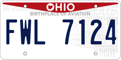OH license plate FWL7124