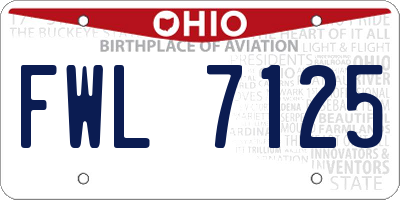 OH license plate FWL7125