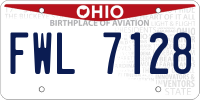 OH license plate FWL7128