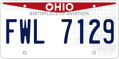 OH license plate FWL7129