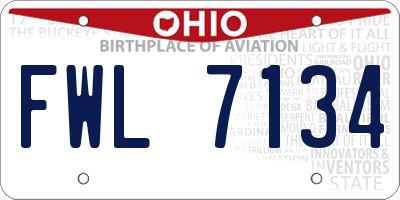 OH license plate FWL7134
