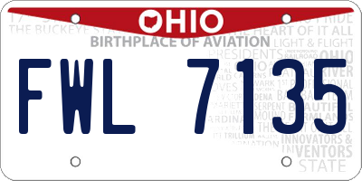 OH license plate FWL7135