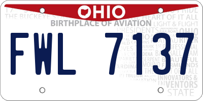 OH license plate FWL7137