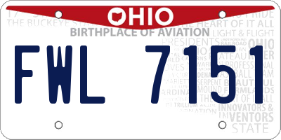 OH license plate FWL7151