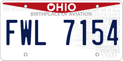 OH license plate FWL7154