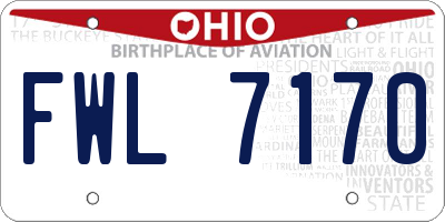 OH license plate FWL7170