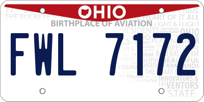 OH license plate FWL7172