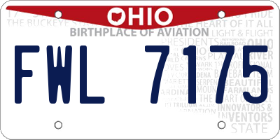 OH license plate FWL7175