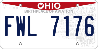 OH license plate FWL7176