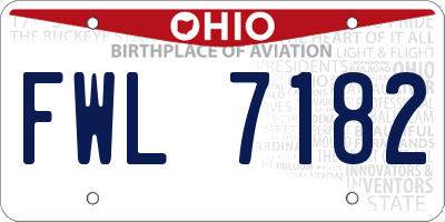 OH license plate FWL7182