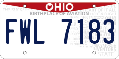 OH license plate FWL7183