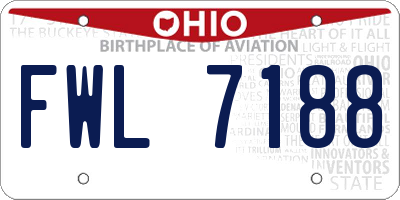 OH license plate FWL7188