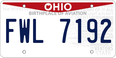 OH license plate FWL7192