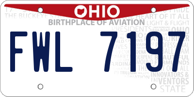 OH license plate FWL7197