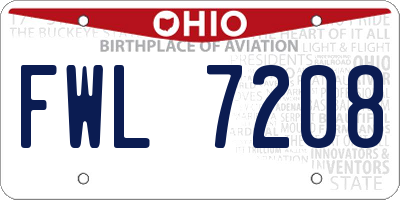 OH license plate FWL7208