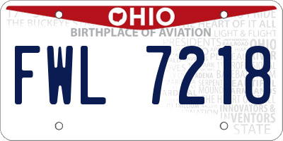 OH license plate FWL7218