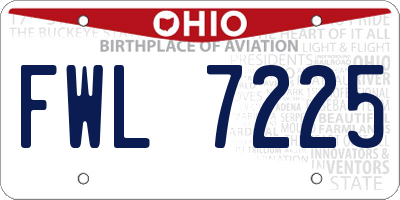 OH license plate FWL7225