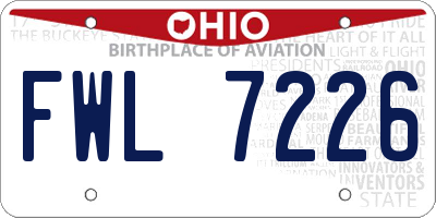 OH license plate FWL7226
