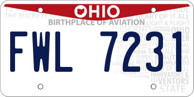 OH license plate FWL7231