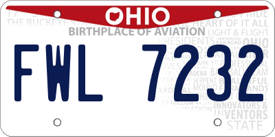 OH license plate FWL7232
