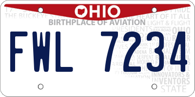 OH license plate FWL7234