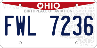 OH license plate FWL7236