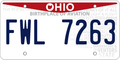 OH license plate FWL7263