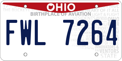 OH license plate FWL7264