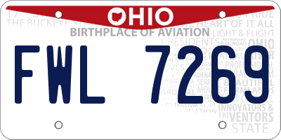 OH license plate FWL7269