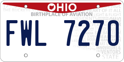 OH license plate FWL7270