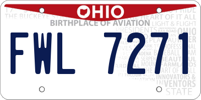 OH license plate FWL7271