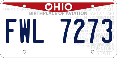 OH license plate FWL7273