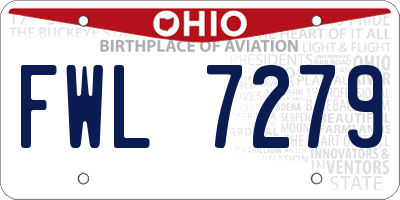OH license plate FWL7279