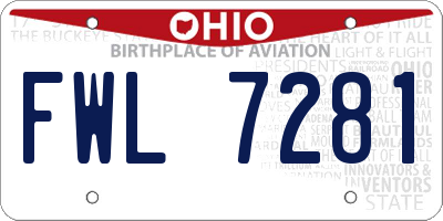 OH license plate FWL7281